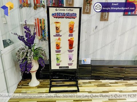 Video Loại bảng hiệu khung sắt đứng đẹp dành cho quán trà... - youtube