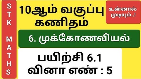 10th Maths Tamil Medium Chapter 6 Exercise 6.1 Sum 5 New Video #10th_maths_tamil_medium