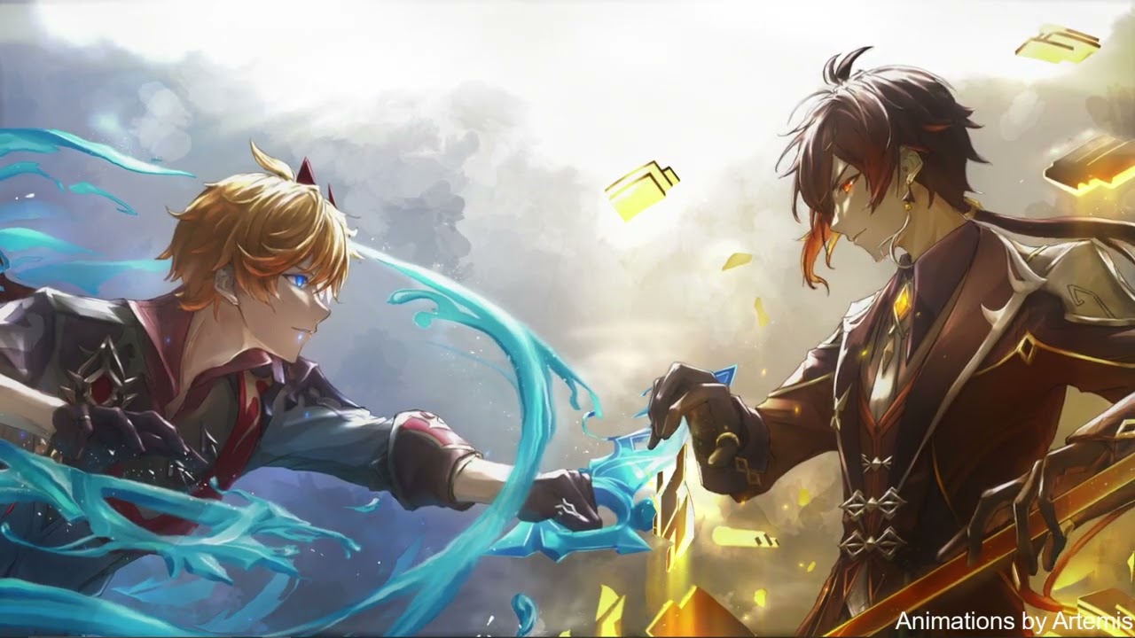 Live Wallpaper: Genshin Impact - Tartaglia & Zhongli By @Fuyuni0307 on ...