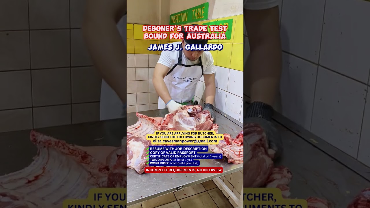 JAMES J  GALLARDO - TRADE TEST BOUND FOR AUSTRALIA