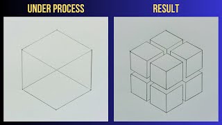How to draw multi 3d cubes? || Cube Drawing || Tangible Art