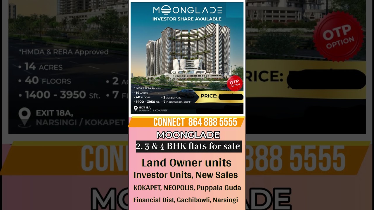 Landlord, Investor units, New Launch opportunities, PRE EMI offers near financial dist, Ready2Move