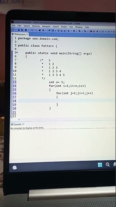 How do you write a number pattern program in Java?#pattern#shorts - YouTube