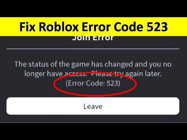 How to Fix Roblox Error code: 523 on PC?