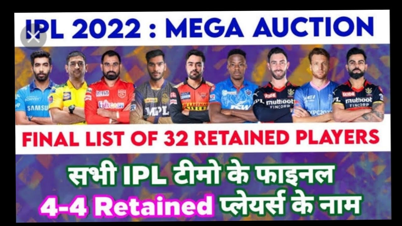IPL 2022 Retention : All Teams Announced Confirm And Final Retain Player List | Full Retain List