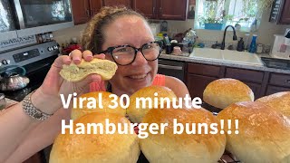 30 minute hamburger buns!!! #breadrecipes #fromscratchbaking 