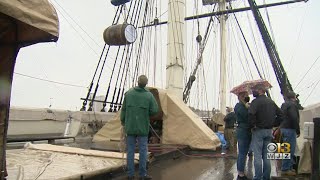 Maryland Distillery Removes Rum Aging In Hull Of USS Constellation In Inner Harbor