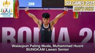 Walaupun Usia 18 Tahun, Muhammad Husni Gagalkan Pemain Senior Angkat Besi 55 kg | Sea Games 2023