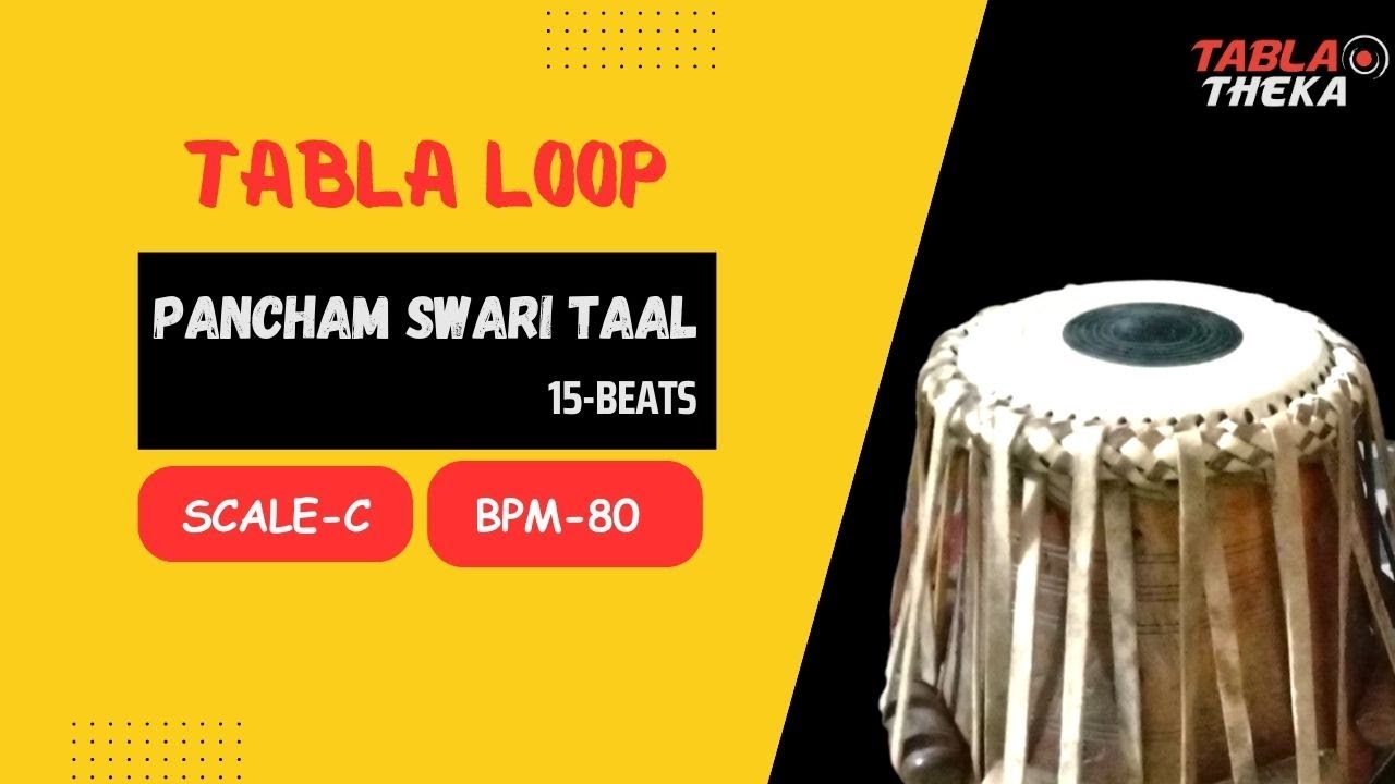 🎵Pancham Swari Taal Tabla Loop | Scale C - 80 BPM | Free Practice Track & Music Production Tool
