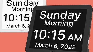 Robin, Upgraded Version, Digital Day Clock 2.0 with Custom Alarms and Calendar Reminders, 15” White