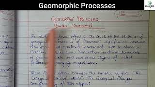 What are Geomorphic Processes?
