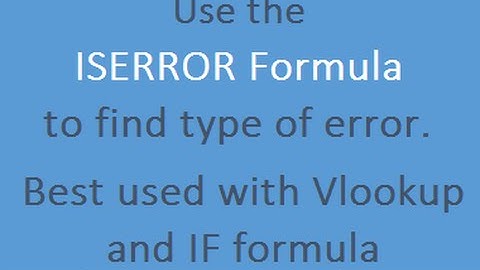 Learn Iserror Formula in Excel
