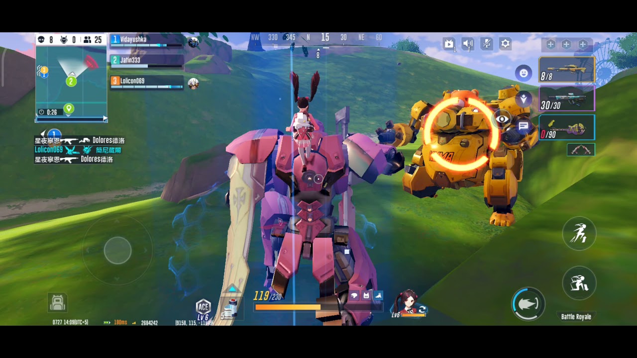 Super Mecha Champion Playing With Pink Soldier.