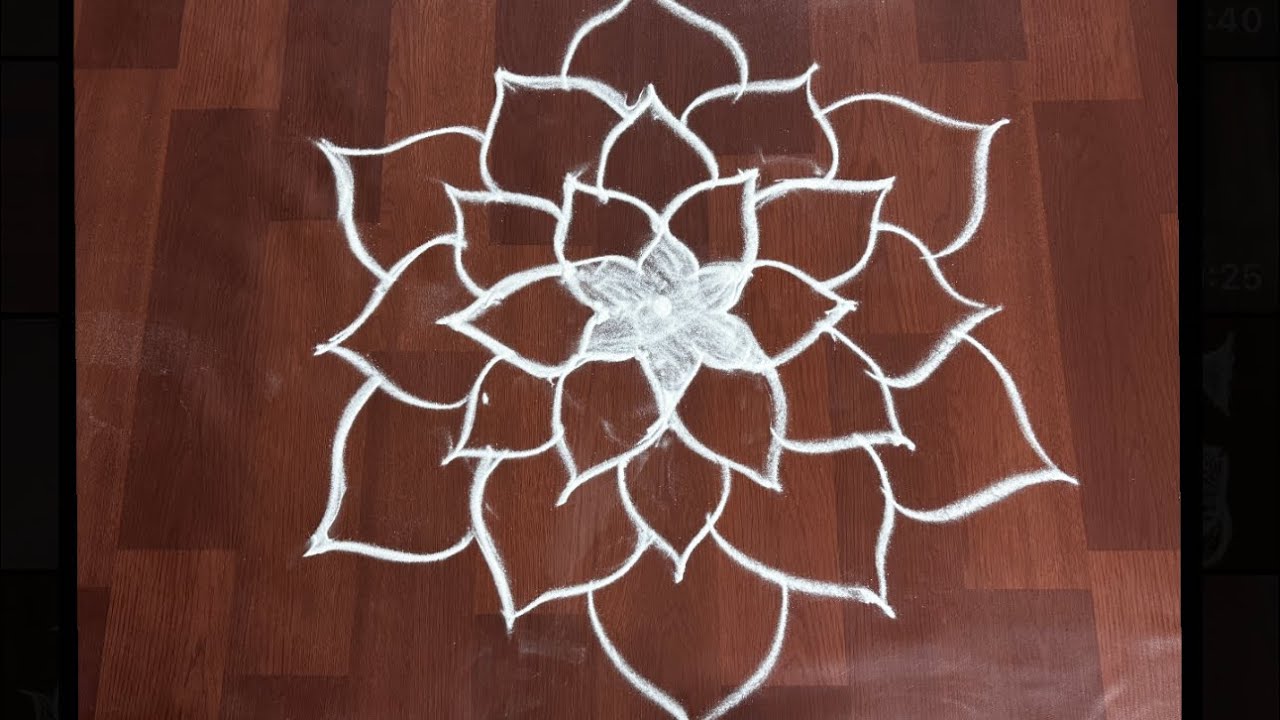 Simple and daily rangoli with morning rangoli 5-3 - YouTube