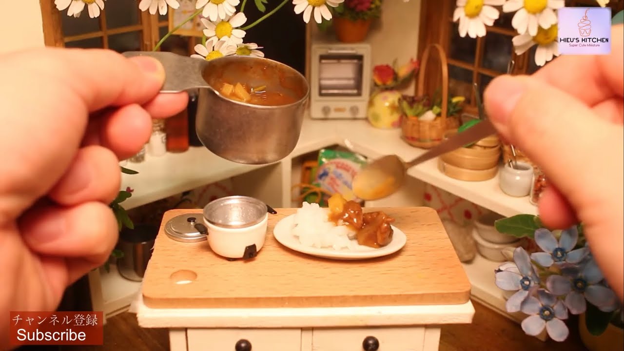食べられるミニチュア　極小なビーフカレー│Mini food Curry rice│Cơm cà ri siêu tí hon