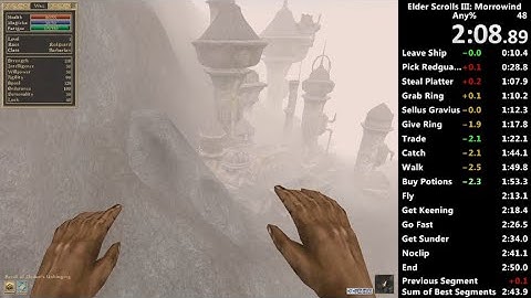 Morrowind Any% speedrun in 2:47 IGT