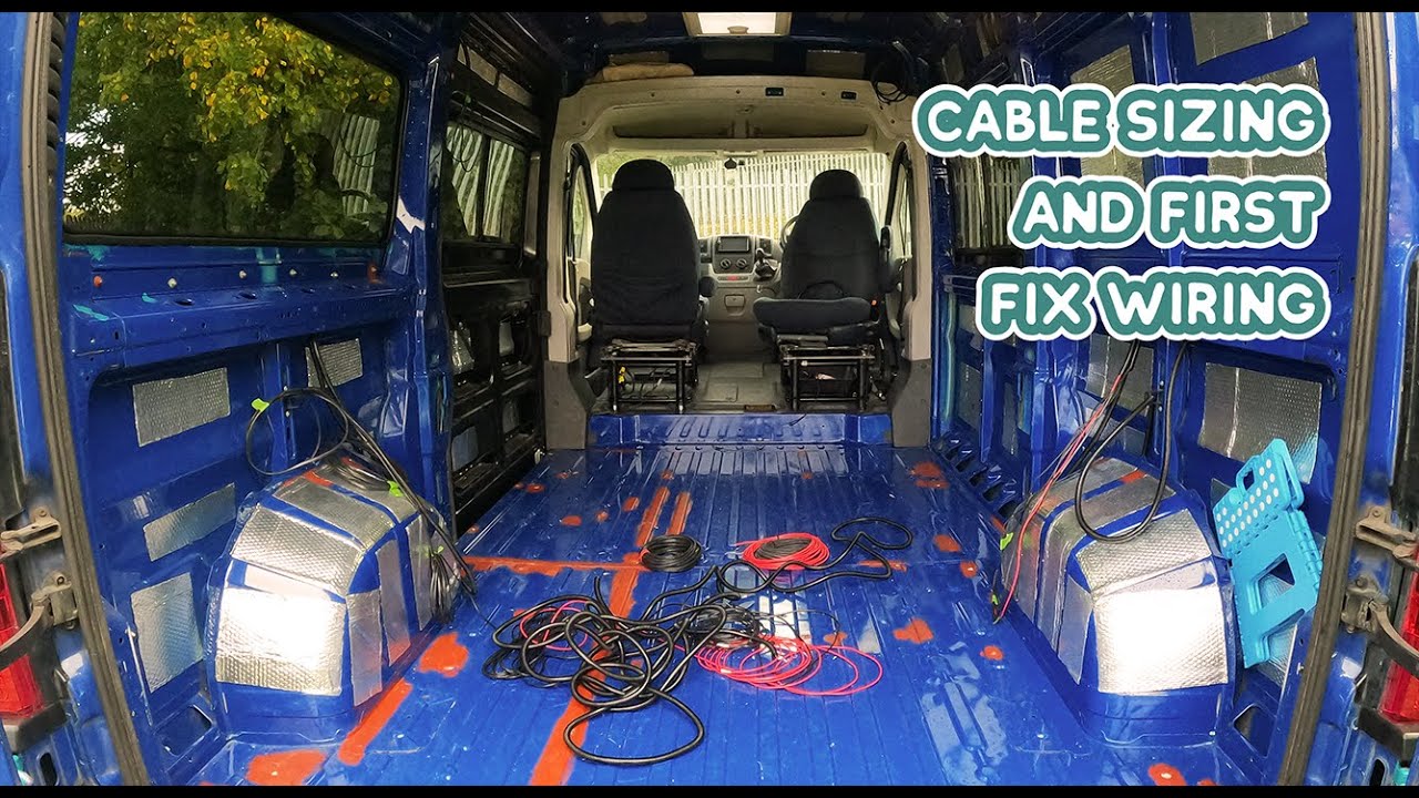 Campervan CABLE SIZING And FIRST FIX WIRING - DIY Budget Campervan