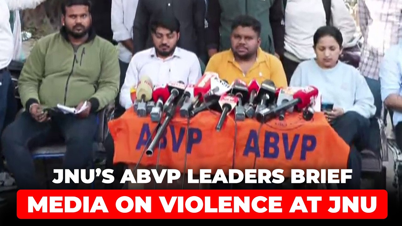 LIVE: JNU’s ABVP Leaders brief media after Late-night violence at Jawaharlal Nehru University