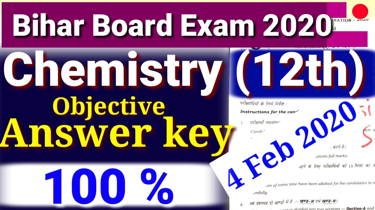 Chemistry Objective answer key BSEB Chemistry objective Chemistry
