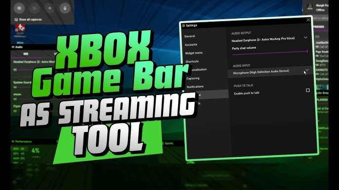 Xbox Game Bar's new widgets link to apps like XSplit