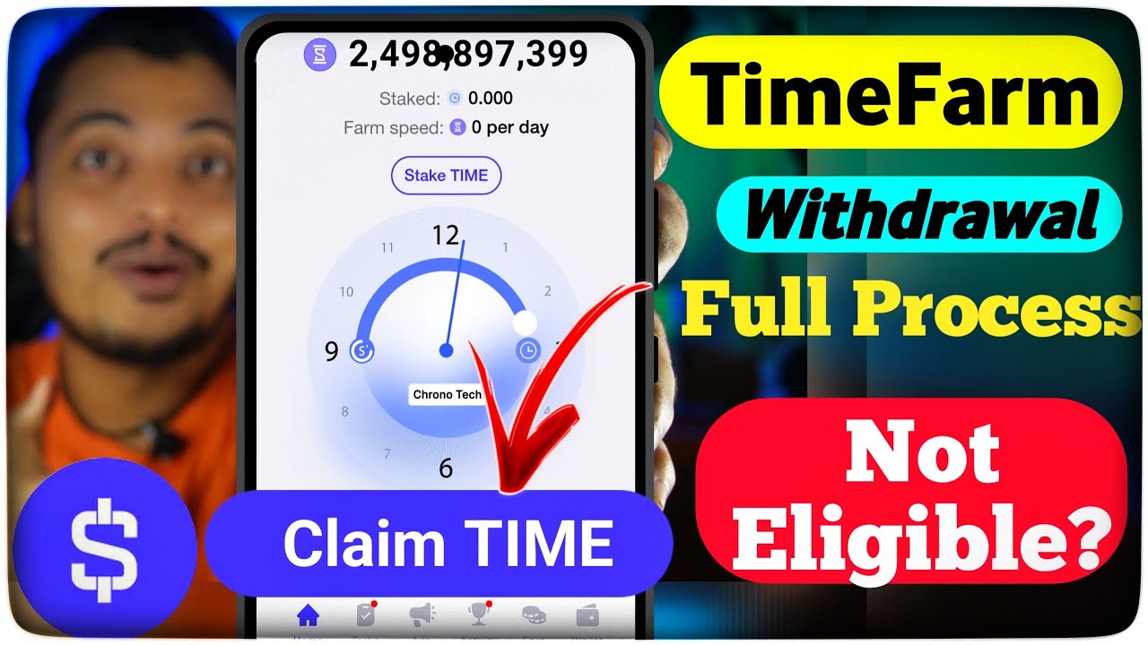 Time Farm Withdrawal Process || Time Farm Airdrop Claim LIVE || Time Farm Airdrop Not Eligible ?