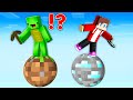 JJ and Mikey on SPHERE PLANET Diamond vs Dirt in Minecraft Survival Battle challenge - Maizen