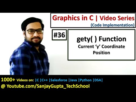 36 Graphics in C | gety( ) function to find out current y coordinate position | by Sanjay Gupta