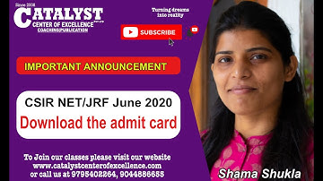 CSIR NET JUNE 2020 - Download the admit card - Exam date announced
