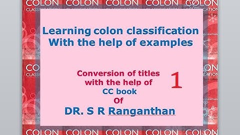 Understanding ColonClassification title with the help of book #libraryandinformationscience #library