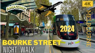 Melbourne Bourke Street Walk 4K | 4K Walk