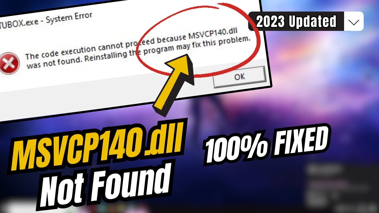 Fix MSVCP140dll Missing or Not Found In Windows 1110   2024 Updated