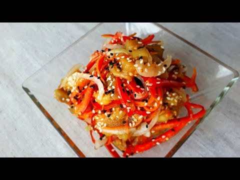 Видео рецепт Баклажаны по-корейски с овощами без обжарки