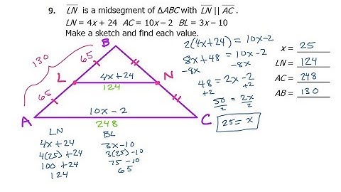 Day 04 HW (6 to 9) Angle Bisectors, Midpoints and Midsegments