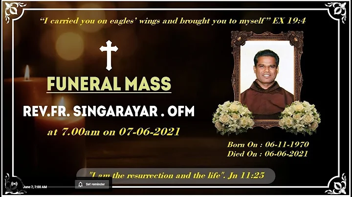 LIVE 7th Jun 2021 Funeral Mass of Rev. Fr. Singara...