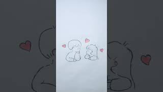 COUPLE ART DRAWING EASY||PENCIL DRAWING ART BY HUNTER#viral #art #colors #drawing #pencil #shorts