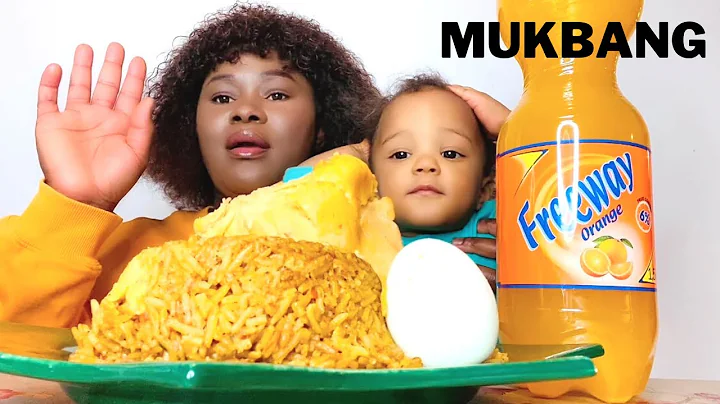 AFRICAN FOOD MUKBANG | JOLLOF RICE ,MOI-MOI  AND BOILED EGGS .
