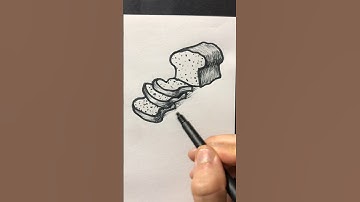 Quick and easy bread drawing tutorial #howto #howtodraw #arttutorial #arttips #drawingvideo #artwork