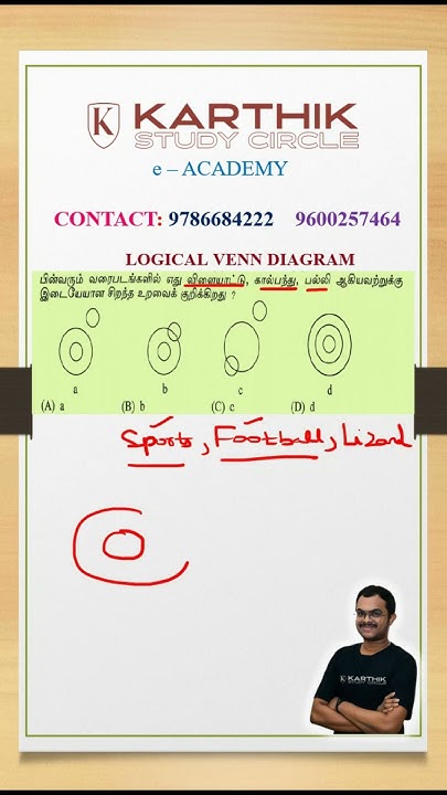 logical venn diagram in Tamil #tnpscaptitude #tnusrb #tnpscreasoning #