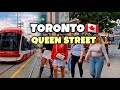 Toronto Saturday Queen Street West Downtown walking Tour Canada 4K