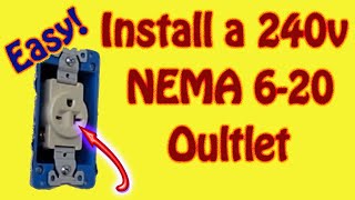 How to Wire a 240 Volt (220) Outlet for an Air Compressor - NEMA 6-20 - 12-2 Wire - 20 AMP Breaker