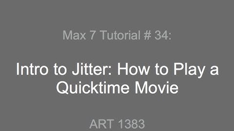 Max 7 Tutorial # 34: Intro to Jitter