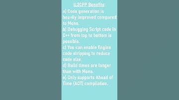 Unity 3d Android Scripting Backend Player Setting | IL2CPP vs Mono | Benefits of IL2CPP | #shorts