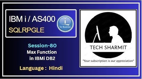 Max function in db2 sql  | SQLRPGLE | ibmi training | sqlrpgle as400 | db2 | db2 view