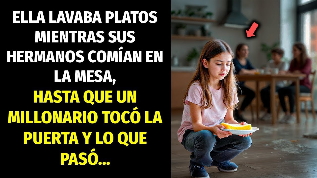 ELLA LAVABA EL SUELO MIENTRAS SUS HERMANOS COMÍAN… HASTA QUE UN MILLONARIO TOCÓ LA PUERTA.