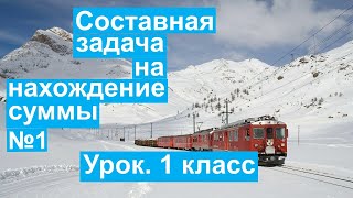 Урок. Составная задача на нахождение суммы №1. Математика 1 класс. #учусьсам