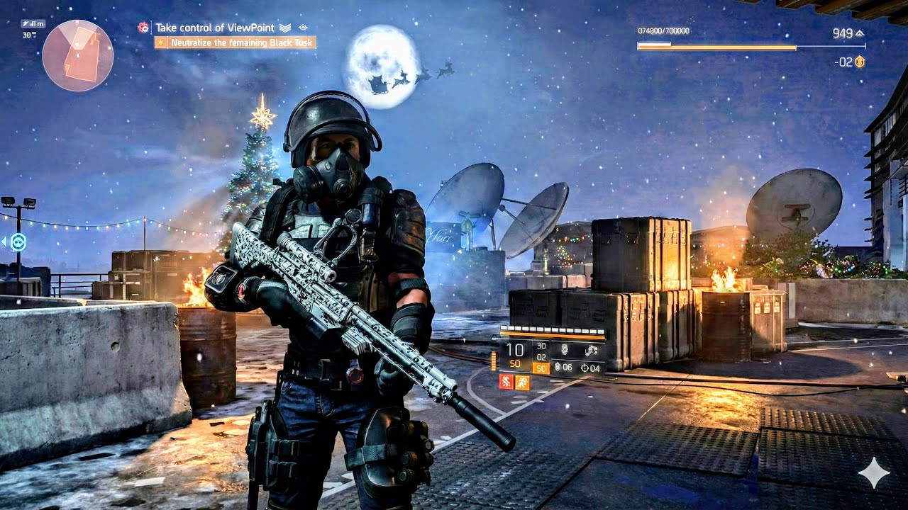 Division 2 Christmas Night Combat 🎄 | Black Tusk Stronghold (4K)