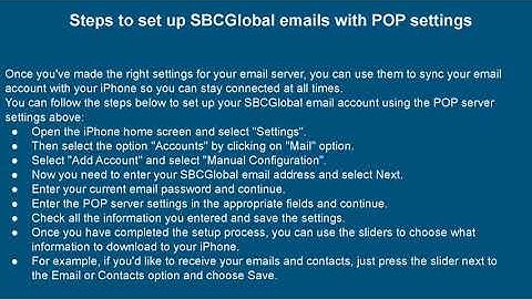 How to setup Sbcglobal email on iPhone video