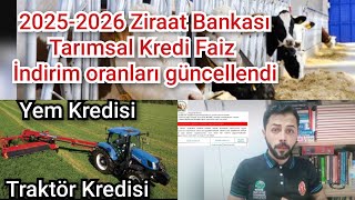 2025 -2026 Ziraat Bankası Tarımsal Kredi Faiz İndirim Oranları Güncellendi İşte Detaylar