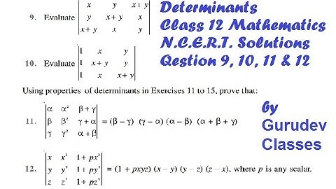 Miscellaneous Exercises on Chapter 4 Question 9/10/11/12, DETERMINANTS Class 12 Math, Misc ch4 q9-12