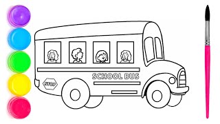 How to Draw School Bus Easy - How to Draw Bus for Kids screenshot 1